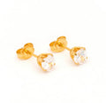 5x5mm CZ Heart Stud G/P (Sensitive Ear)
