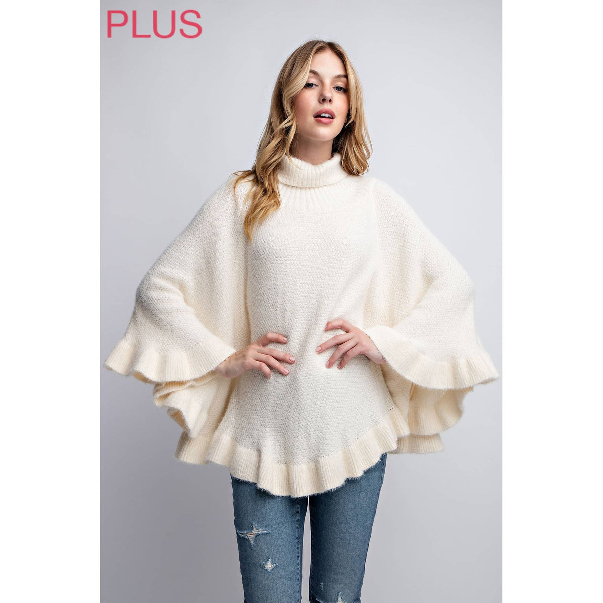 PLUS PONCHO SWEATER