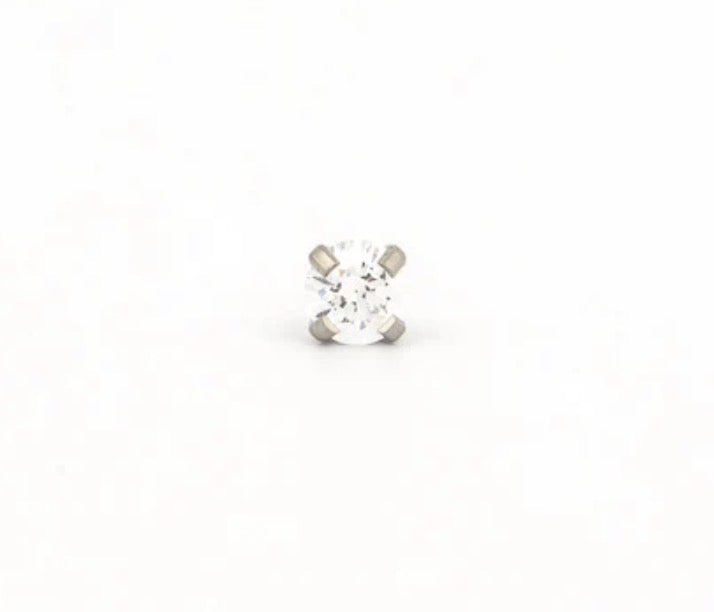 4mm CZ Stud S/S (Sensitive Ear)