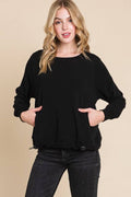 Plus Size Solid French Terry Top