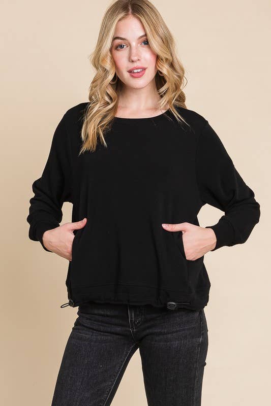 Plus Size Solid French Terry Top