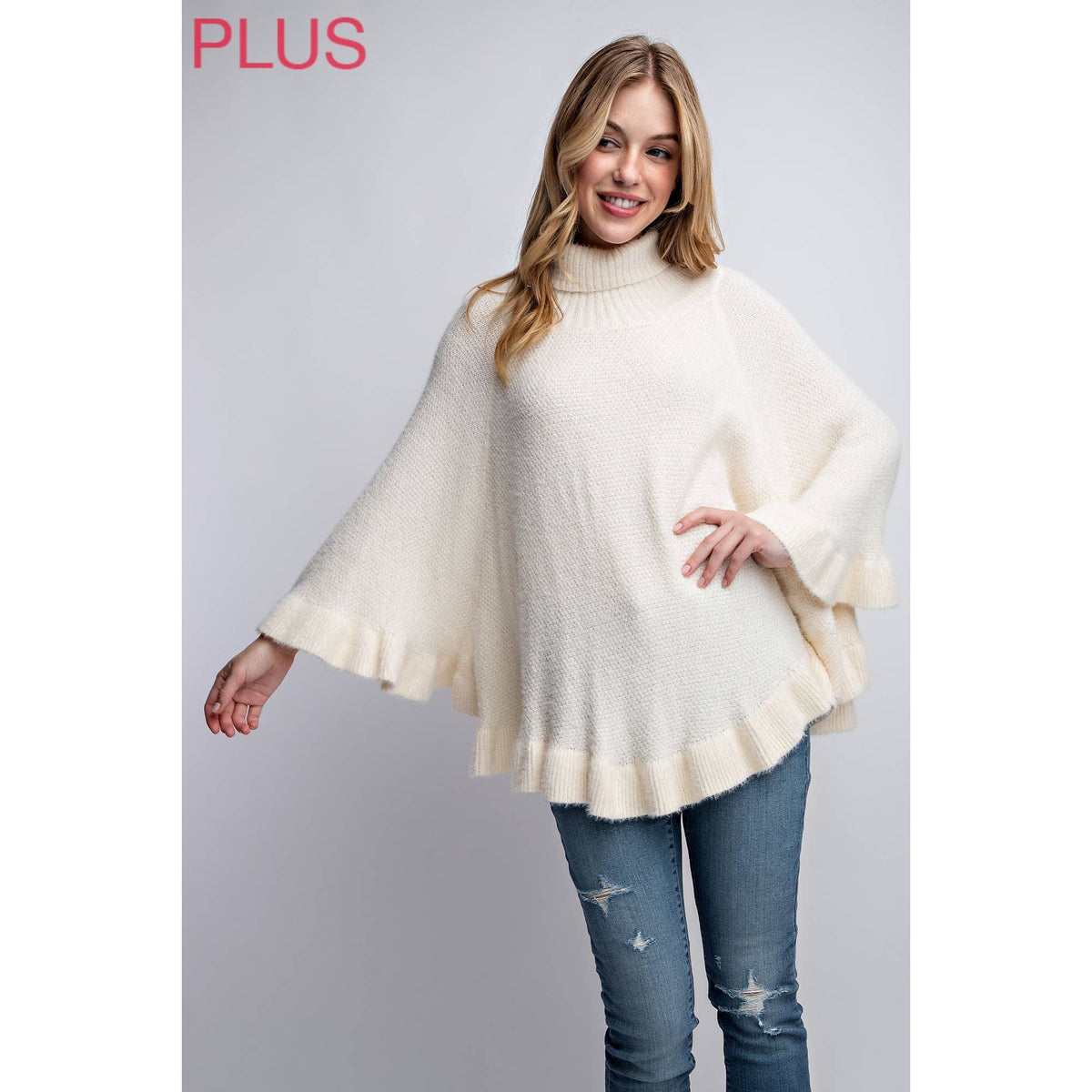 PLUS PONCHO SWEATER