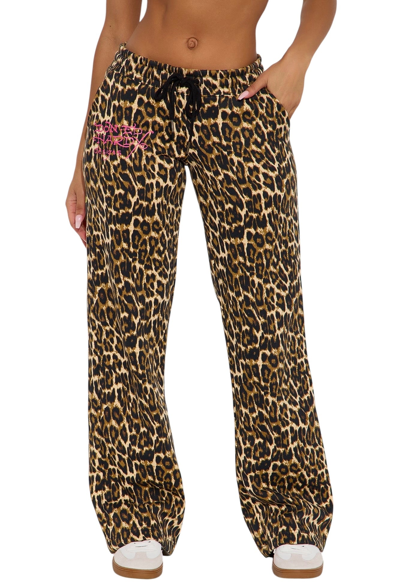 Ed Hardy Sacred Heart Leopard Wide Leg Pant