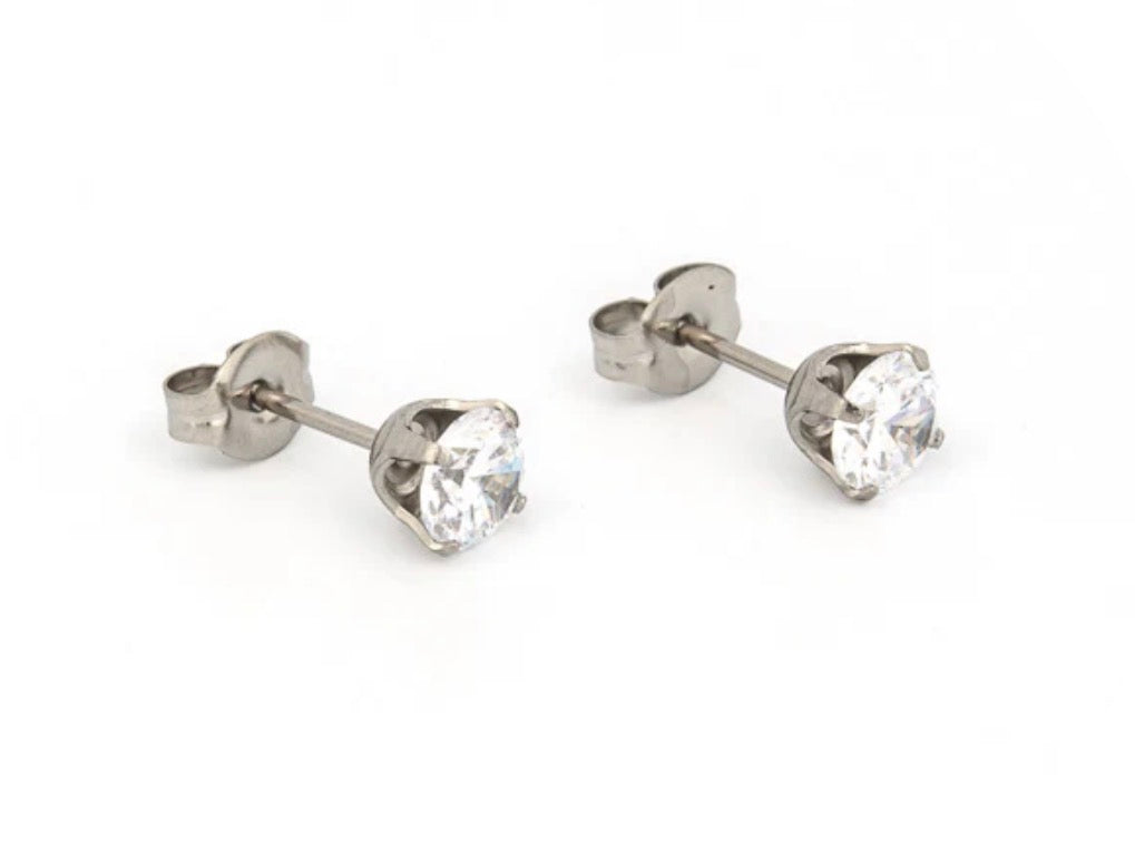 5mm CZ Stud S/S (Sensitive Ear)