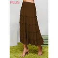 PLUS TIERED SMOCKING CONVERTIBLE SKIRT DRESS