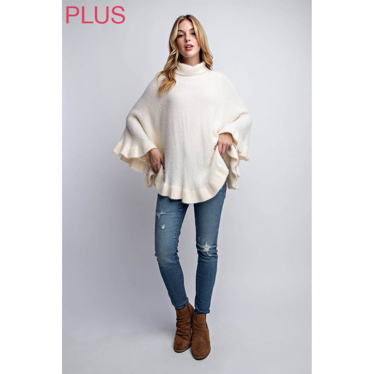 PLUS PONCHO SWEATER