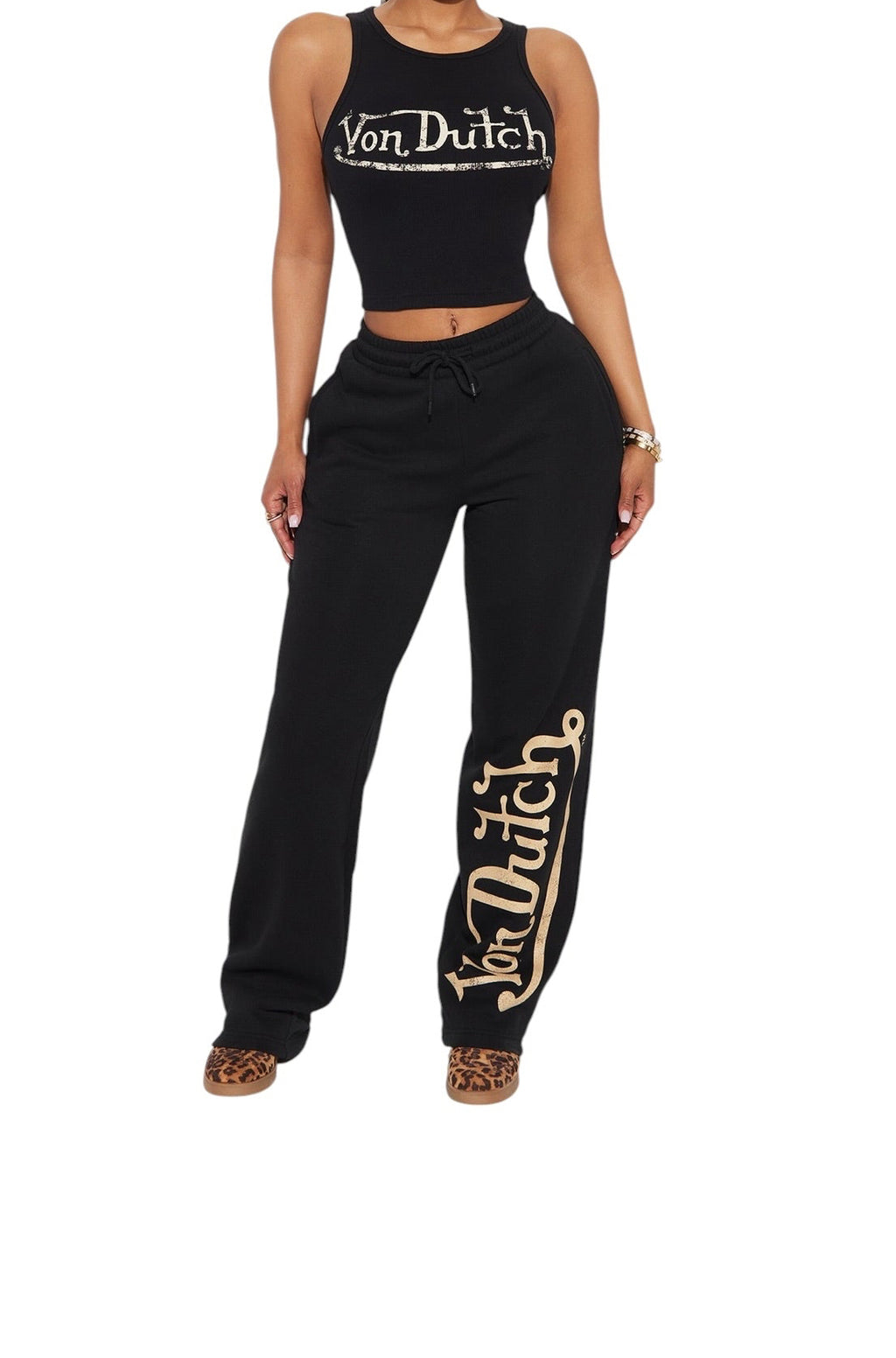 Von Dutch Vintage Logo Wide Leg Pants
