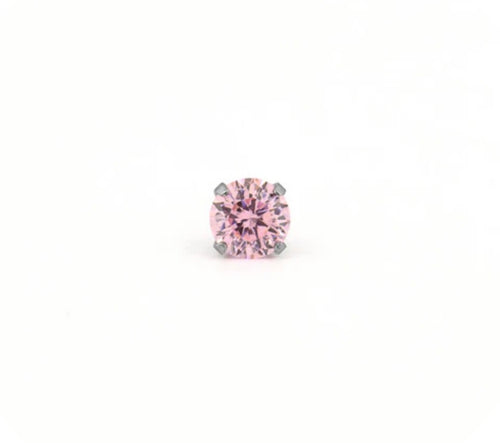 5mm Pink CZ Stud S/S (Sensitive Ear)