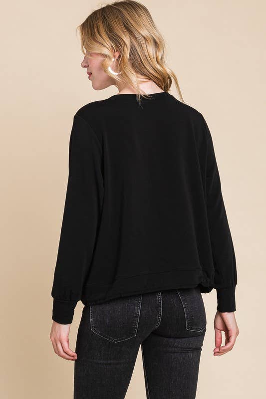 Plus Size Solid French Terry Top