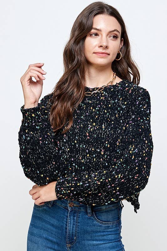 PLUS CHENILLE POPCORN SPECKLES DISTRESSED CROP SWE