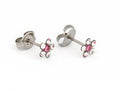 April Crystal October Rose Stud S/S (Sensitive Ear)