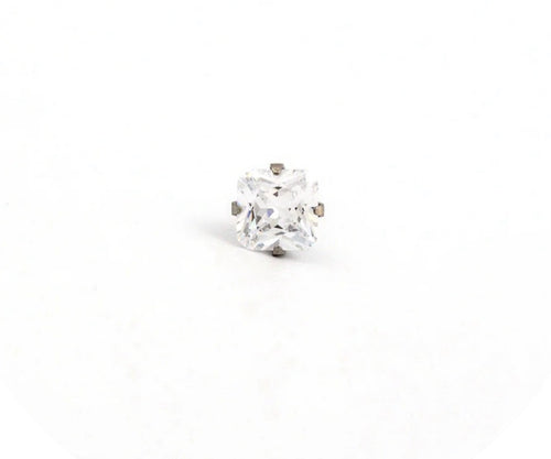 5x5mm CZ Princess Cut Stud S/S (Sensitive Ear)