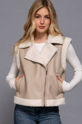 Faux Leather Inner Fur Vest
