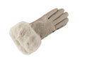Rhinestone With Fur Cuff Fleece Lined Gloves, 4 Assorted