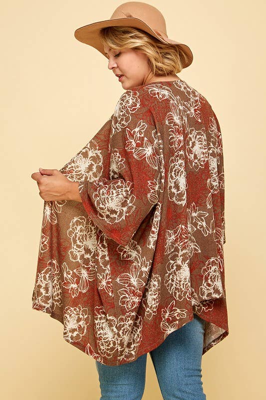 Floral One Size Knit Cardigan