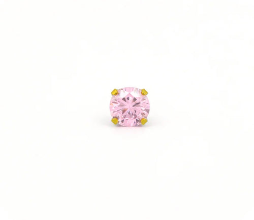 5mm Pink CZ Stud G/P (Sensitive Ear)