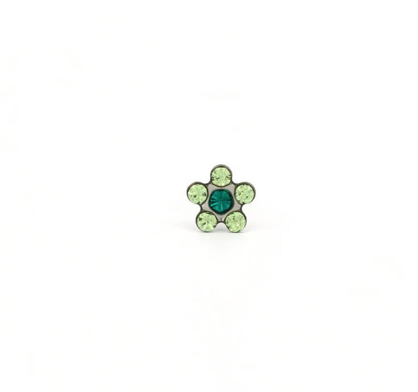 August Peridot May Emerald Daisy Stud S/S (Sensitive Ear)