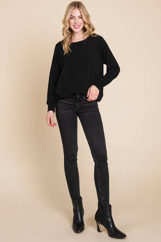 Plus Size Solid French Terry Top