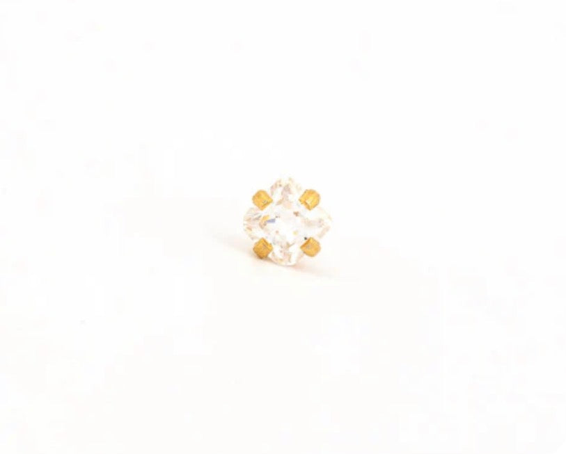 4x4mm CZ Princess Cut Stud G/P (Sensitive Ear)