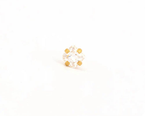 4x4mm CZ Princess Cut Stud G/P (Sensitive Ear)