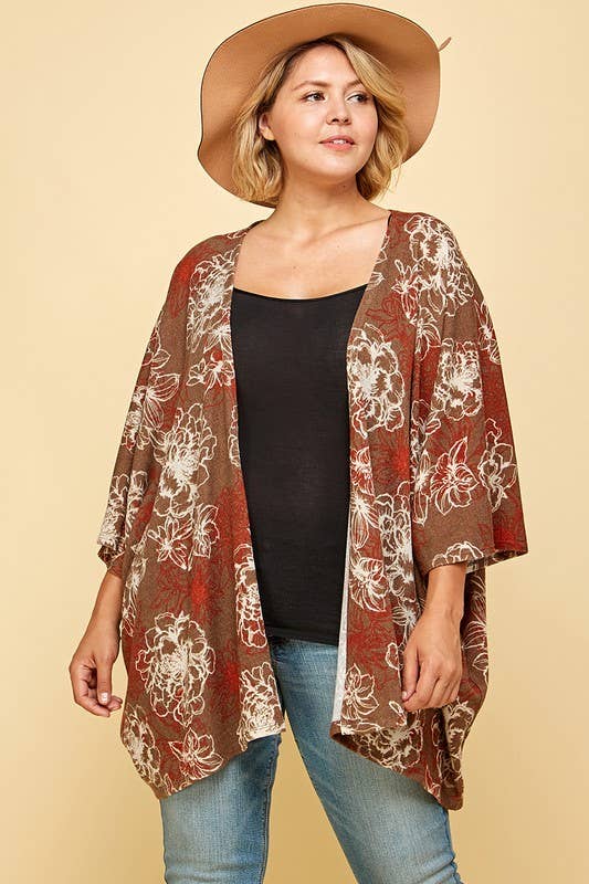 Floral One Size Knit Cardigan