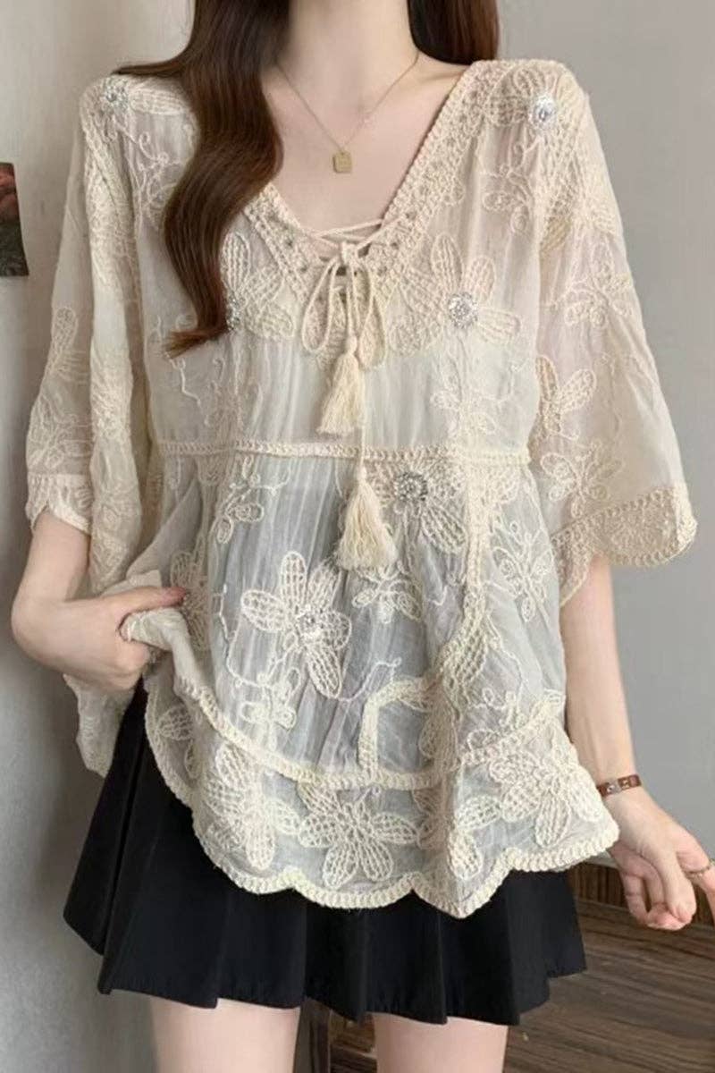 Delicate Lace Bohemian Blouse