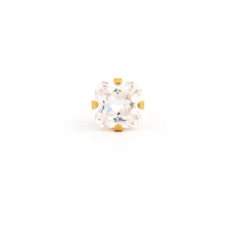 6x6mm CZ Princess Cut Stud G/P (Sensitive Ear)