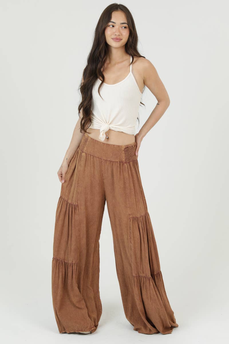 ASIS WIDE LEG PANTS WITH V YOKE WAIST BAND