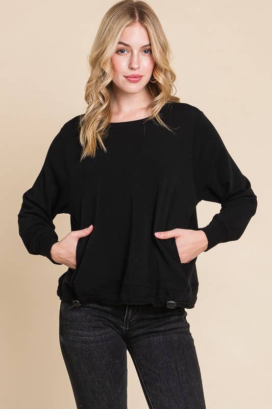 Plus Size Solid French Terry Top