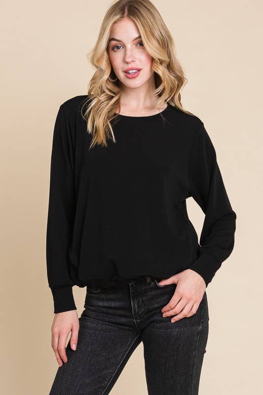 Plus Size Solid French Terry Top