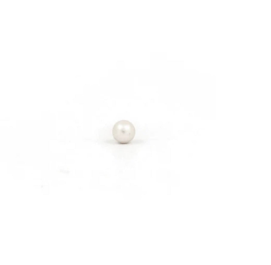 3mm White Pearl Stud G/P (Sensitive Ear)