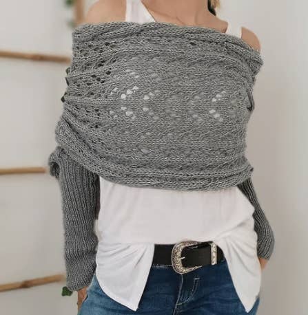 Hollow Plain Twist Crochet Shawl