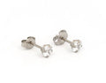 4x4mm CZ Princess Cut Stud S/S (Sensitive Ear)