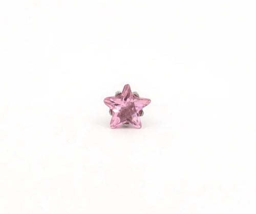 5mm Pink CZ Star Stud S/S (Sensitive Ear)