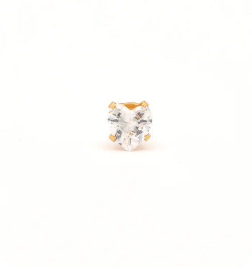 5x5mm CZ Heart Stud G/P (Sensitive Ear)