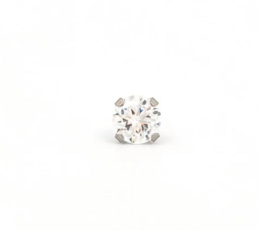 6mm CZ Stud S/S (Sensitive Ear)