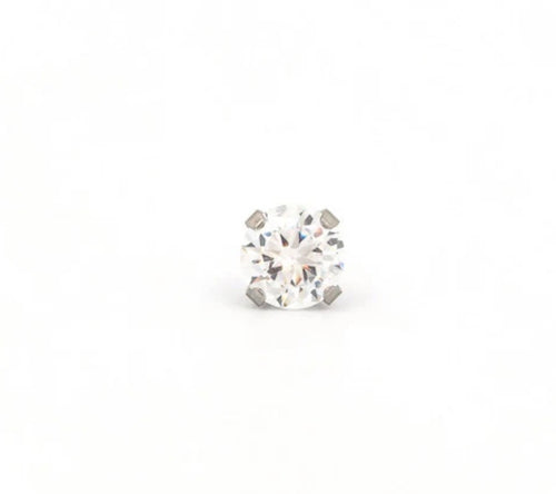 6mm CZ Stud S/S (Sensitive Ear)