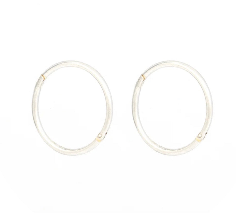 18GA 1/2" Smooth Hinged Hoop S/S .925 Silver (Sensitive Ear)