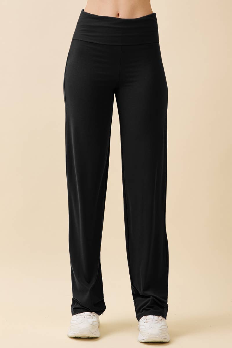 STRAIGHT LEG PANTS WITH FOLDOVER WAISTBAND