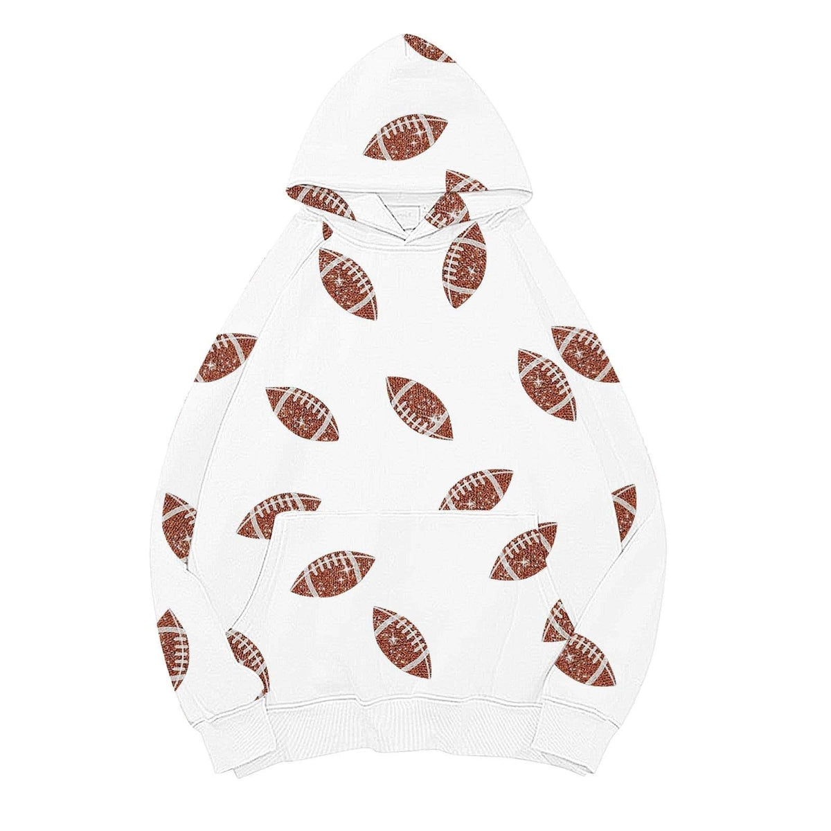 Game Day Rugby Football Print Hooded Sweatshirt