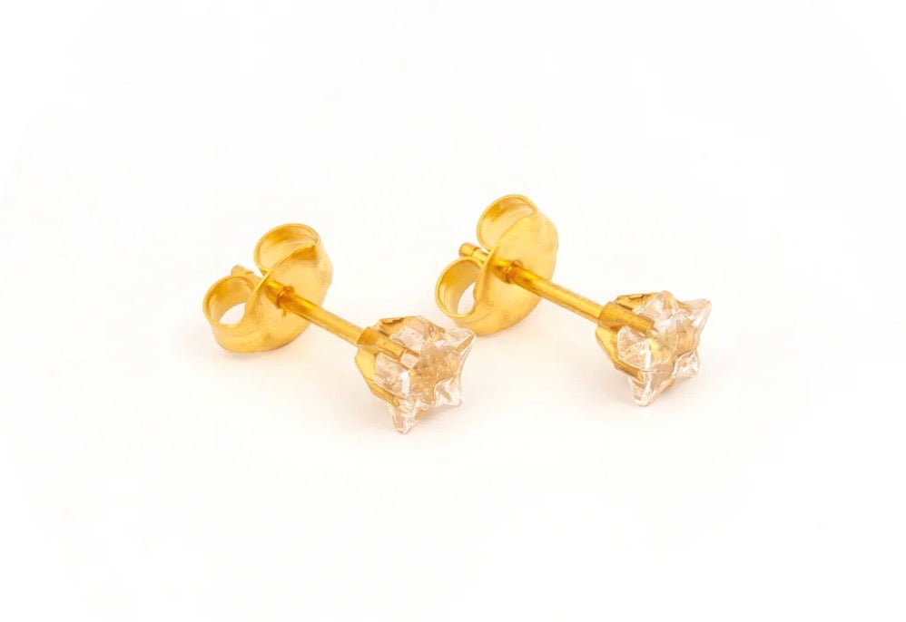 5mm CZ Star Tiffany Stud G/P (Sensitive Ear)