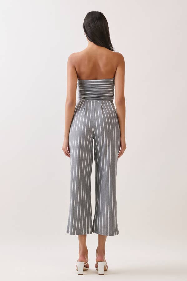 TUBE TOP W/SHIRRING PALAZZO ROMPER