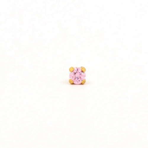 3mm Pink CZ Stud G/P (Sensitive Ear)