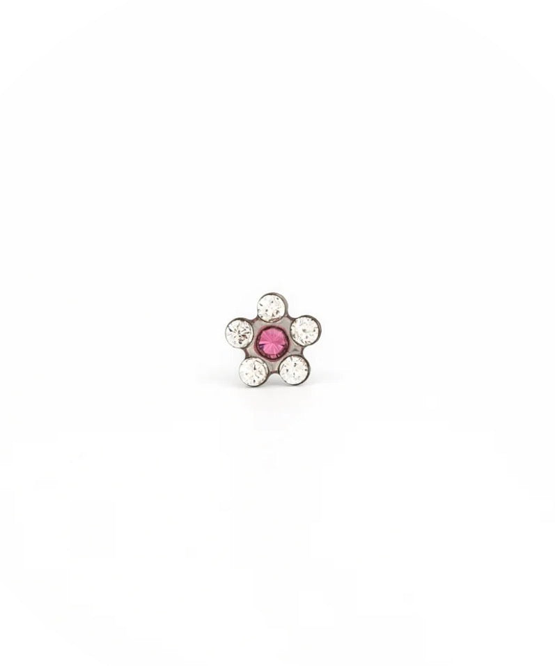 April Crystal October Rose Stud S/S (Sensitive Ear)