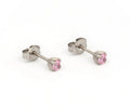 3mm Pink CZ Stud S/S (Sensitive Ear)
