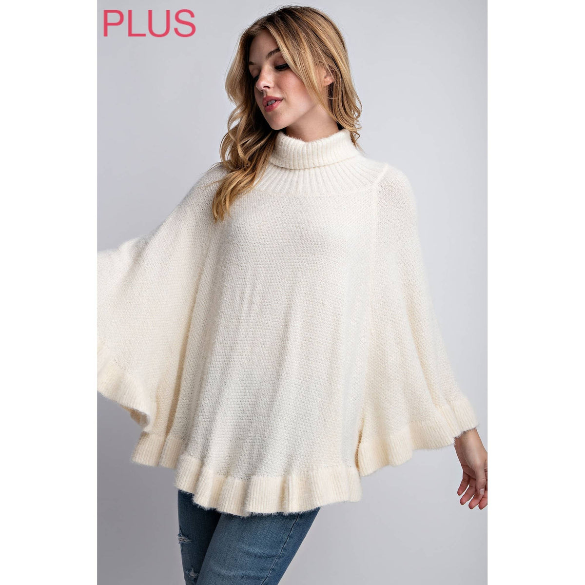 PLUS PONCHO SWEATER