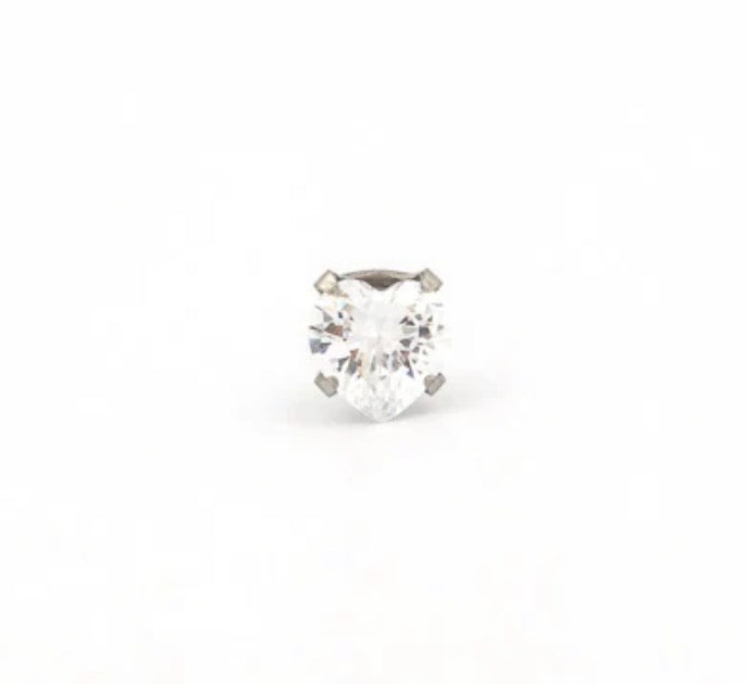 5x5mm CZ Heart Stud S/S (Sensitive Ear)