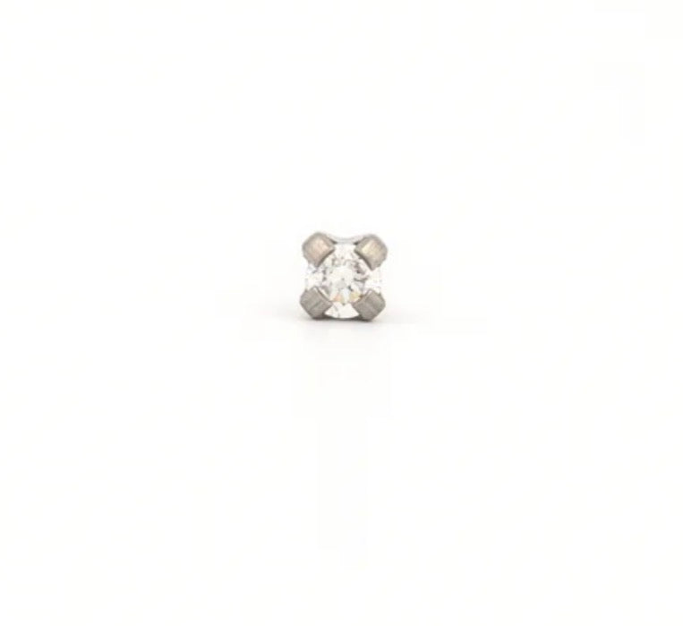 2mm CZ Stud S/S (Sensitive Ear)