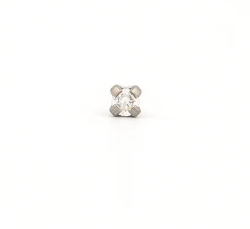 2mm CZ Stud S/S (Sensitive Ear)