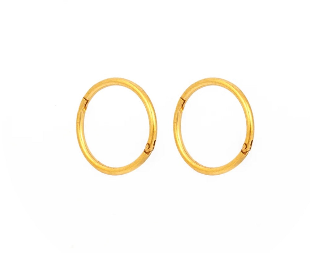 18GA 3/8" Smooth hinged Hoop G/P .925 Silver (Sensitive Ear)